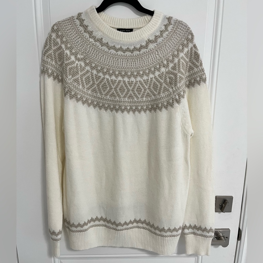 NWOT - Zara Men’s Wool Blended Crew Neck Sweater - Size XL